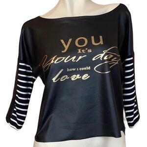 TRICOTTO Black and Gold Top